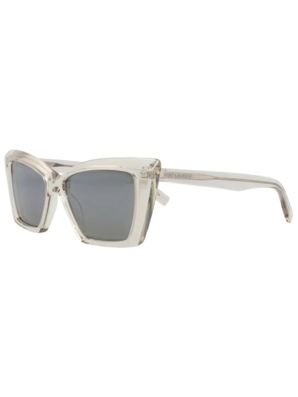 New Saint Laurent Womens Cat Eye Beige Beige Silver Fashion Designer Sunglasses